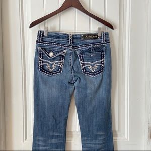 L.A Idol Bootcut Rhinestone Blue Jeans